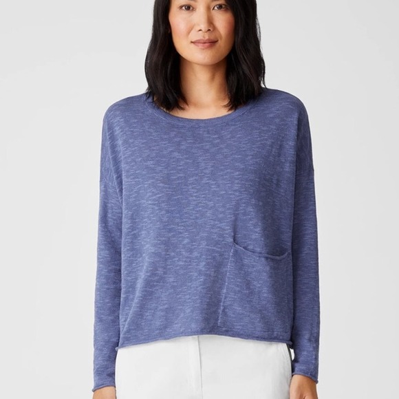 Eileen Fisher Sweaters - Eileen Fisher Organic Cotton Linen Slub Box-Top Size 1X EUC